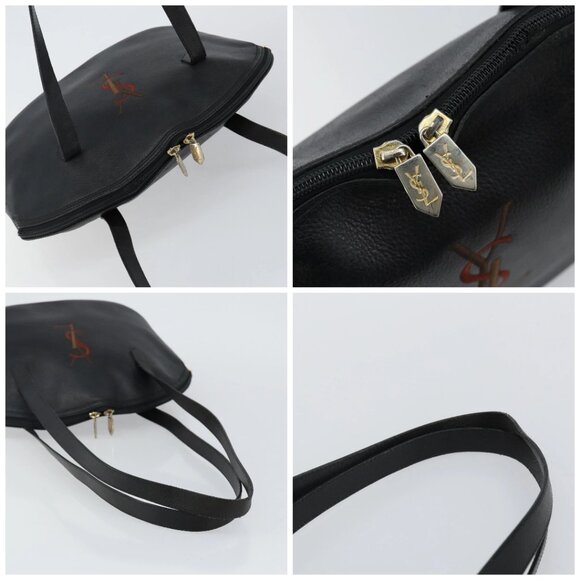 SAINT LAURENT Tote Bag Leather Black Gold Auth bs29495 - Picture 16 of 16